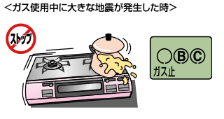 ガス使用中に大きな地震が発生した時